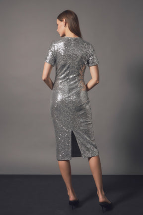 ENDLESS ROSE - Sequins Short Sleeve Maxi Dress - DRESSES available at Objectrare