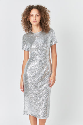 ENDLESS ROSE - Sequins Short Sleeve Maxi Dress - DRESSES available at Objectrare