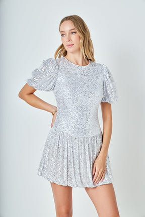 ENDLESS ROSE - Sequin Bubble Skirt Mini Dress - DRESSES available at Objectrare