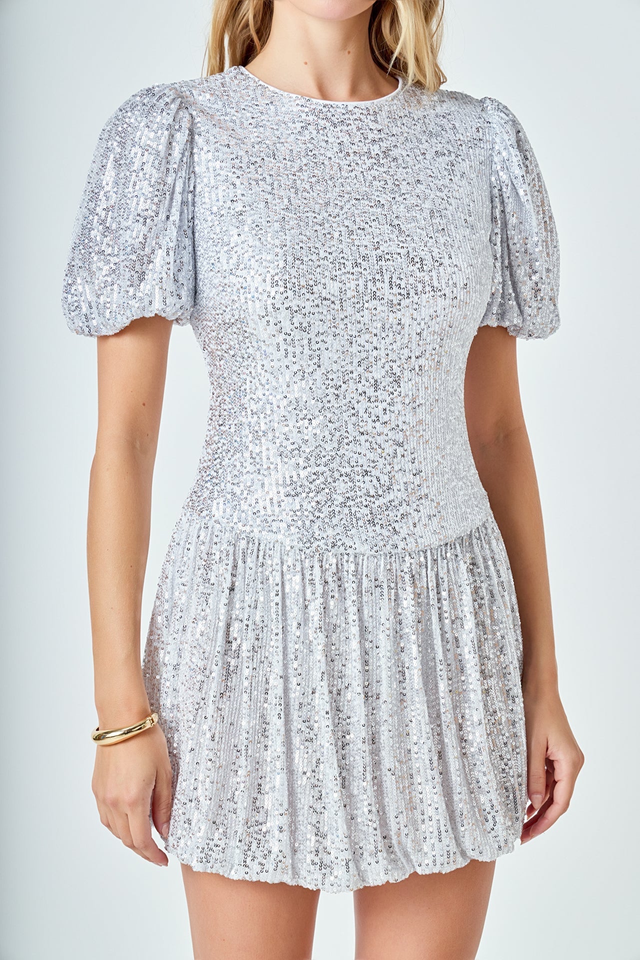 ENDLESS ROSE - Sequin Bubble Skirt Mini Dress - DRESSES available at Objectrare