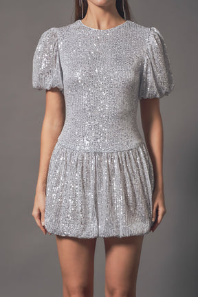 ENDLESS ROSE - Sequin Bubble Skirt Mini Dress - DRESSES available at Objectrare