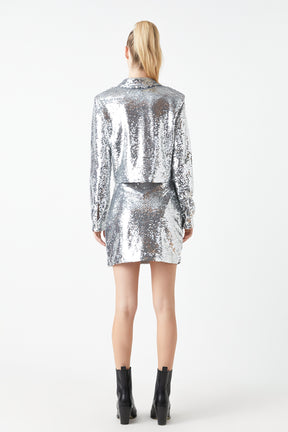 GREY LAB - Sequins A Line Mini Skirt - SKIRTS available at Objectrare