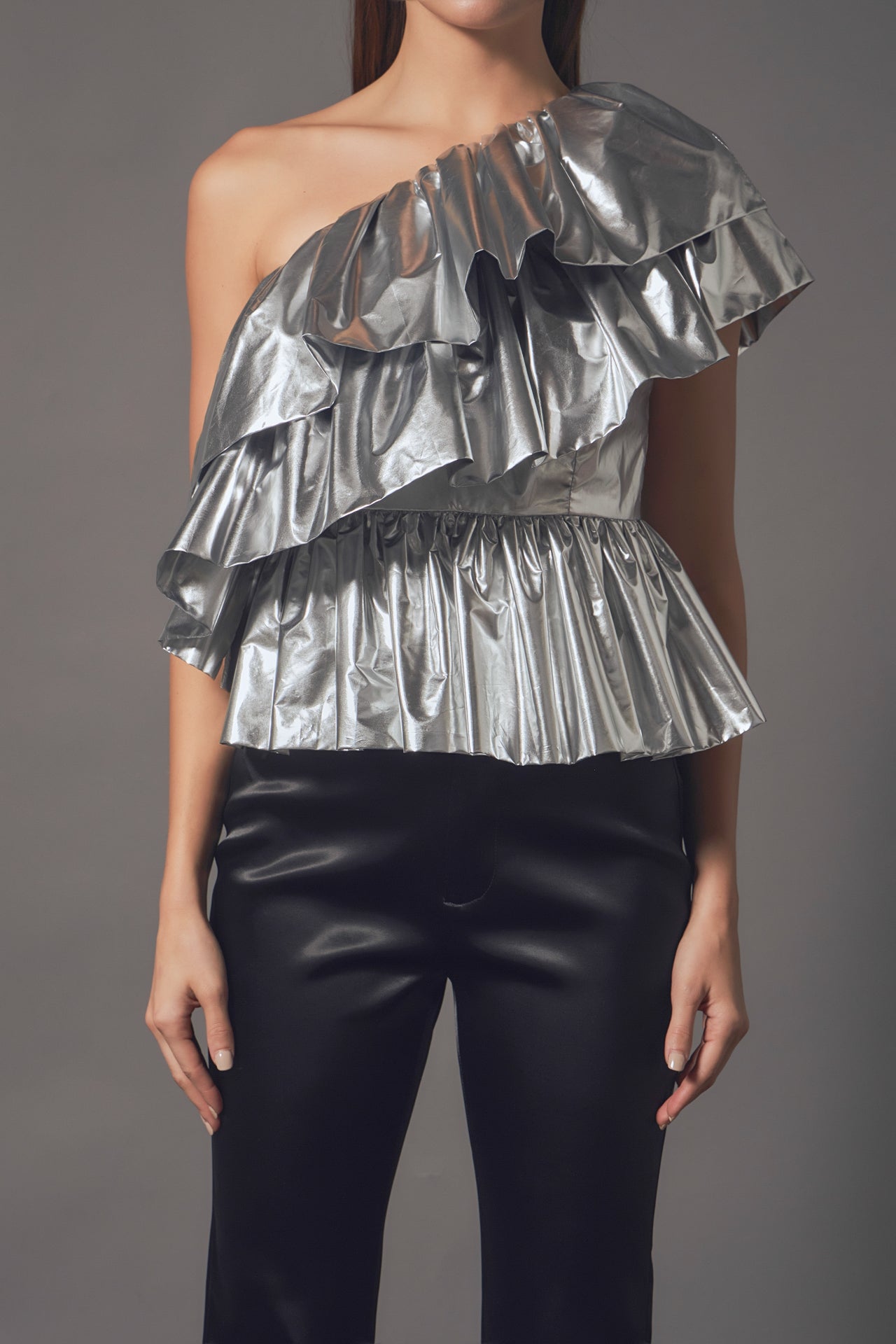 ENDLESS ROSE - Endless Rose - Metallic Tiered Top - TOPS available at Objectrare