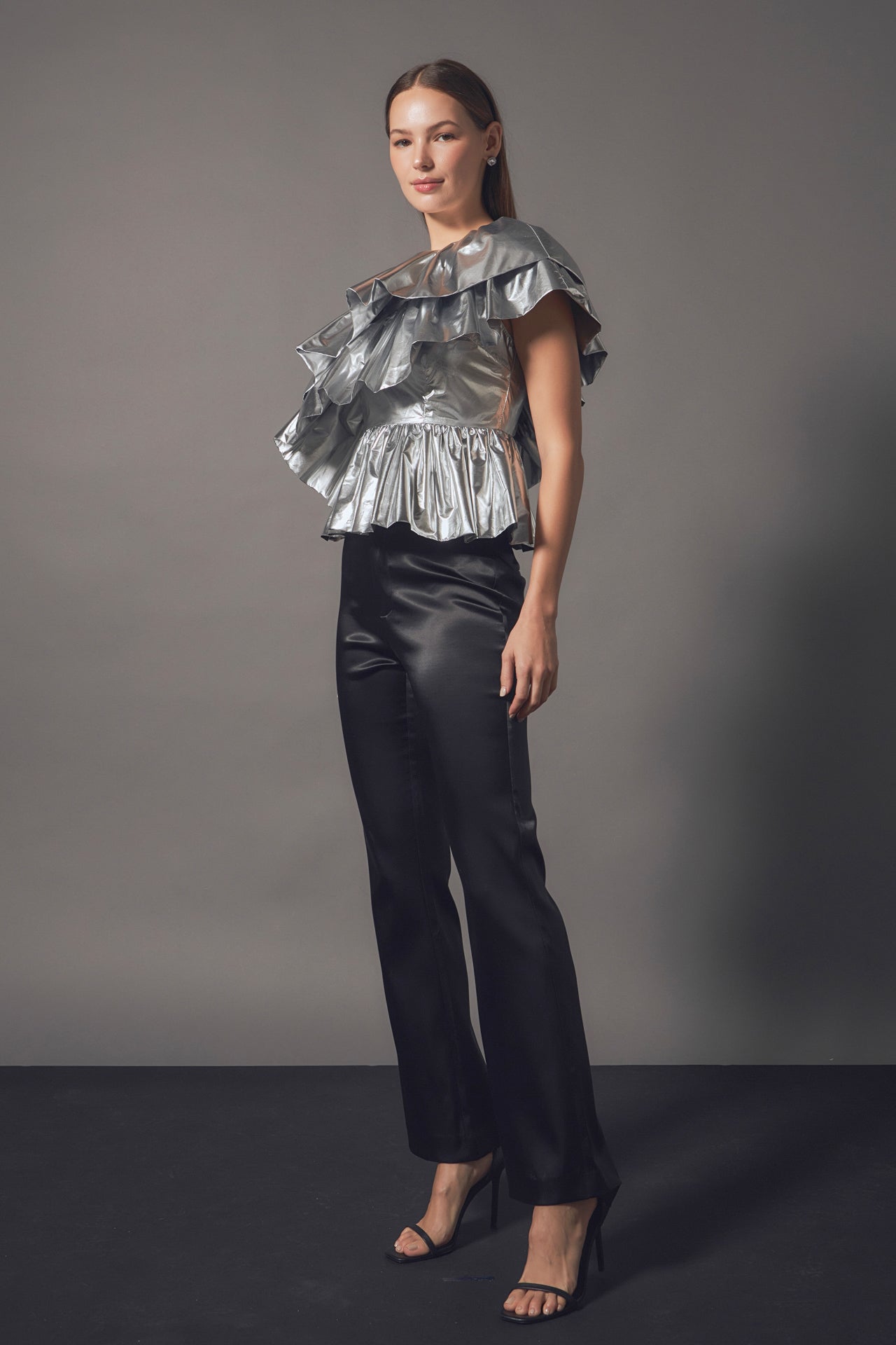 ENDLESS ROSE - Metallic Tiered Top - TOPS available at Objectrare