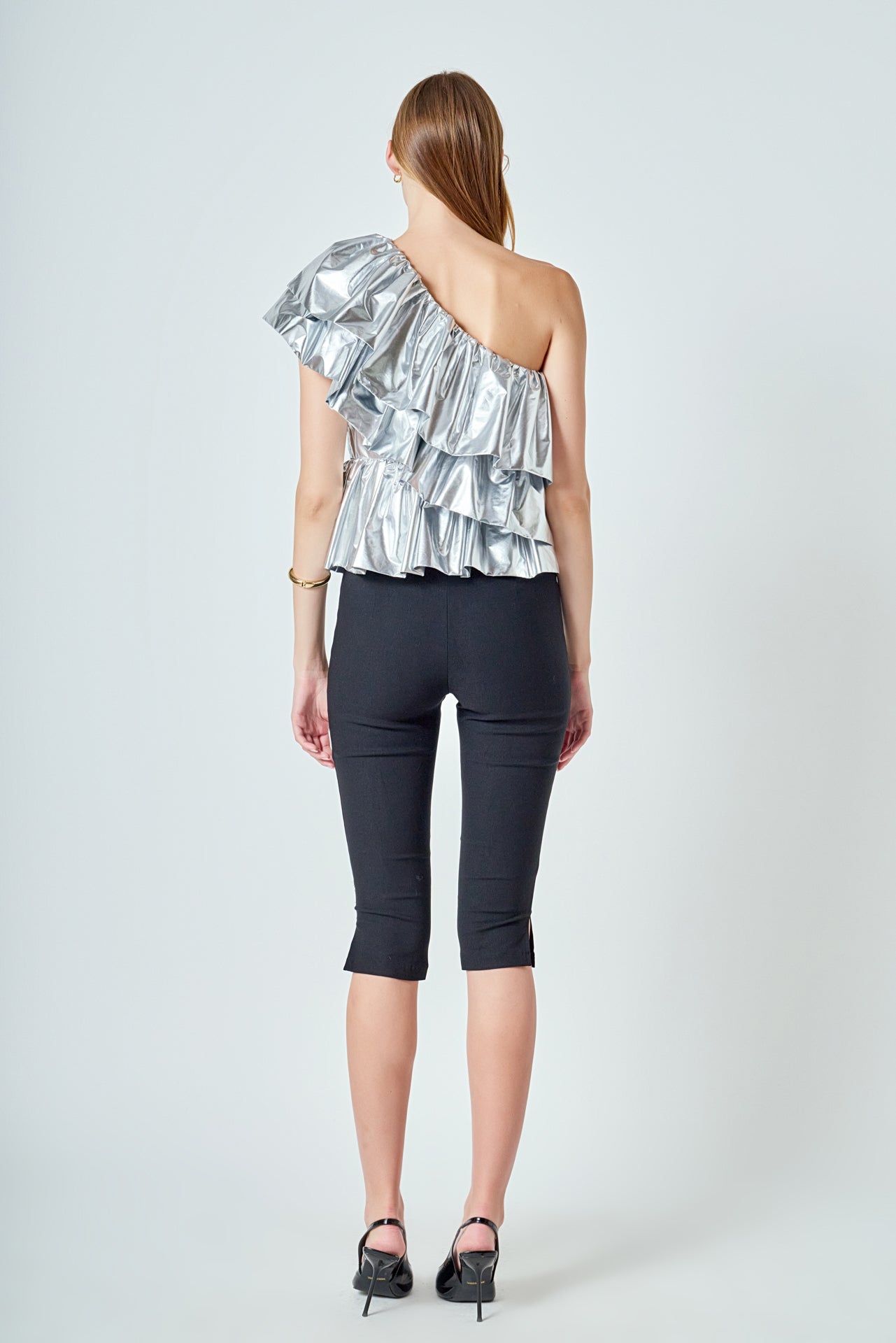 ENDLESS ROSE - Metallic Tiered Top - TOPS available at Objectrare