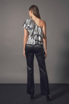 ENDLESS ROSE - Metallic Tiered Top - TOPS available at Objectrare