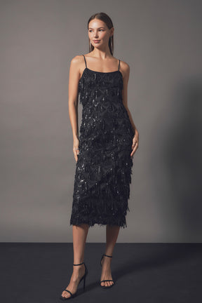 ENDLESS ROSE - Diagonal Sequins Slip Dress - DRESSES available at Objectrare