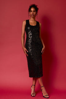 ENDLESS ROSE - Sequins Crochet Slip Dress - DRESSES available at Objectrare