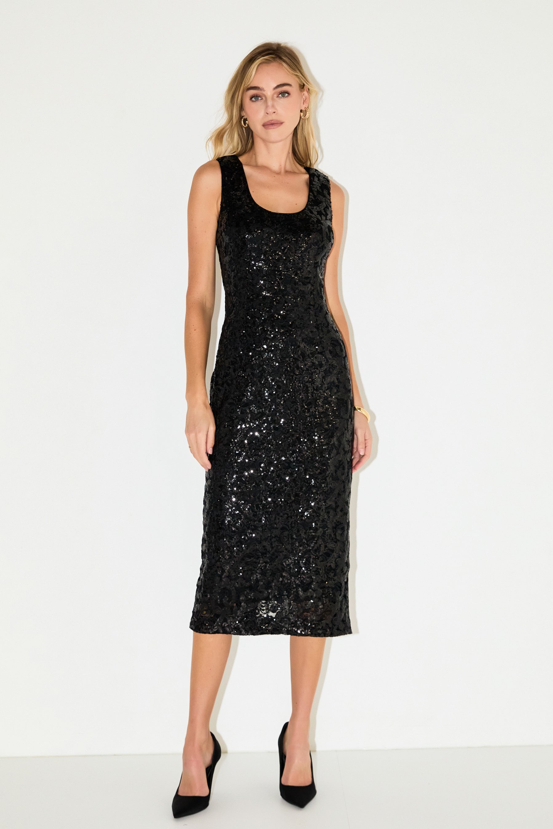 ENDLESS ROSE - Sequins Crochet Slip Dress - DRESSES available at Objectrare