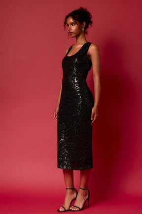 ENDLESS ROSE - Sequins Crochet Slip Dress - DRESSES available at Objectrare