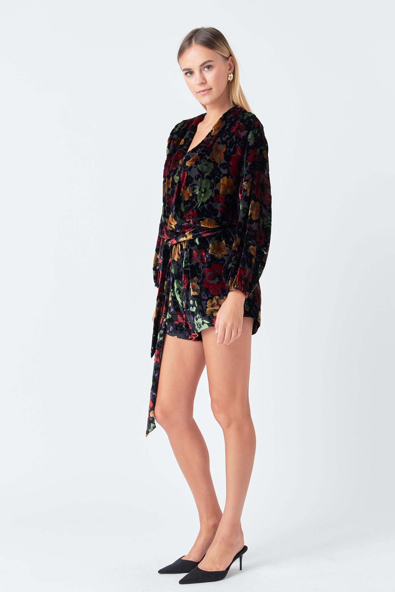 ENDLESS ROSE - Burnout Velvet Romper - ROMPERS available at Objectrare