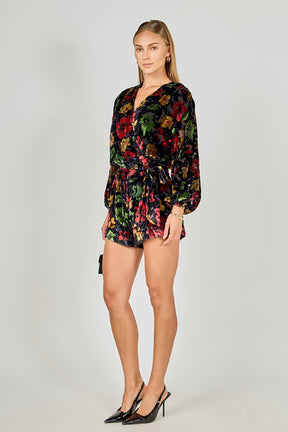ENDLESS ROSE - Burnout Velvet Romper - ROMPERS available at Objectrare