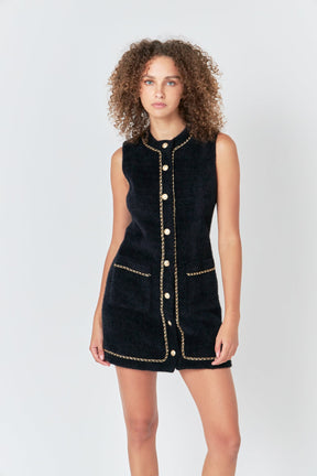 ENDLESS ROSE - Chain Trimmed Mini Dress - DRESSES available at Objectrare