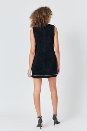 ENDLESS ROSE - Chain Trimmed Mini Dress - DRESSES available at Objectrare