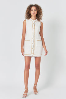 ENDLESS ROSE - Chain Trimmed Mini Dress - DRESSES available at Objectrare