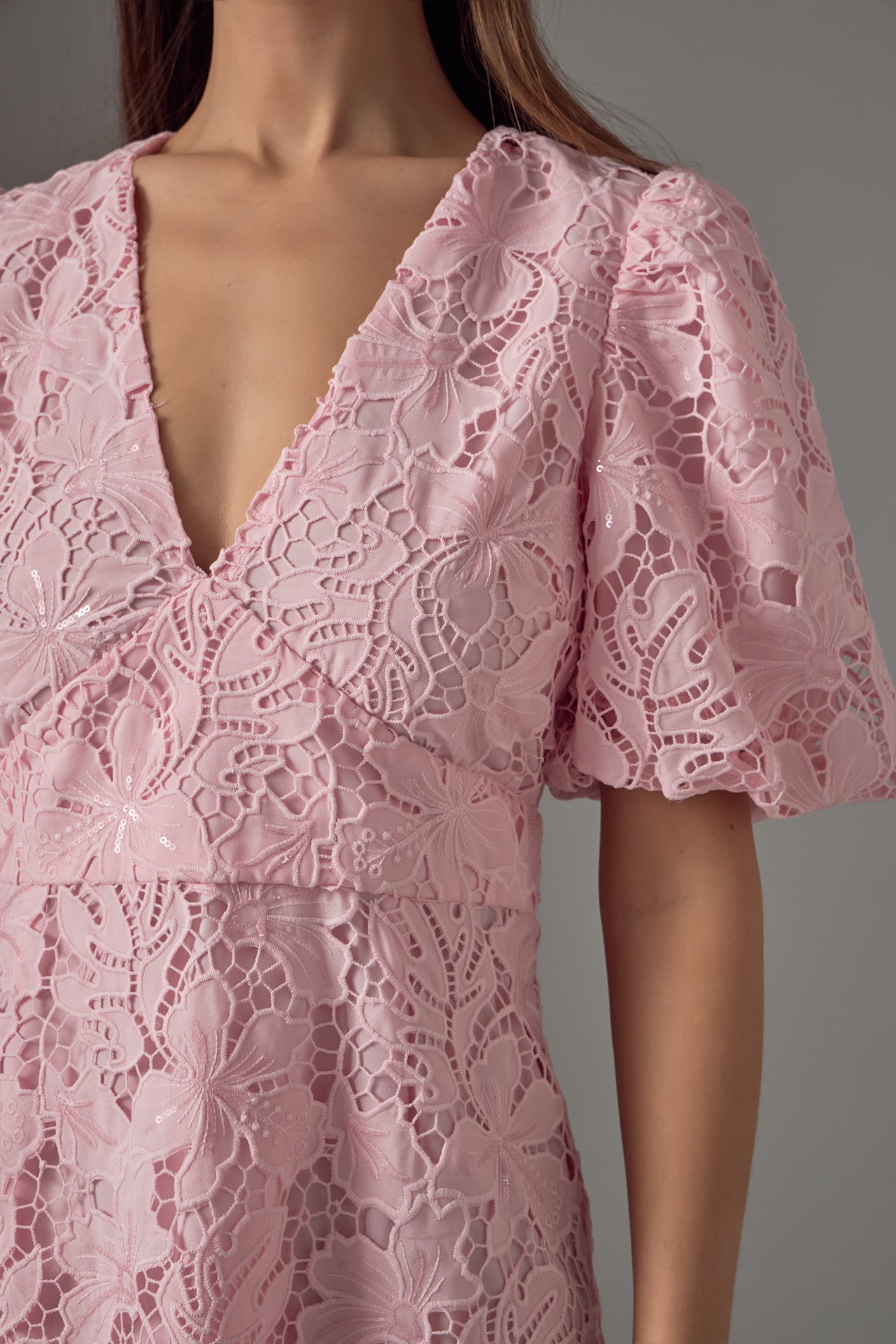 ENDLESS ROSE - Sequins Lace Mini Dress - DRESSES available at Objectrare