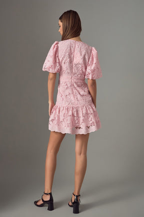 ENDLESS ROSE - Sequins Lace Mini Dress - DRESSES available at Objectrare