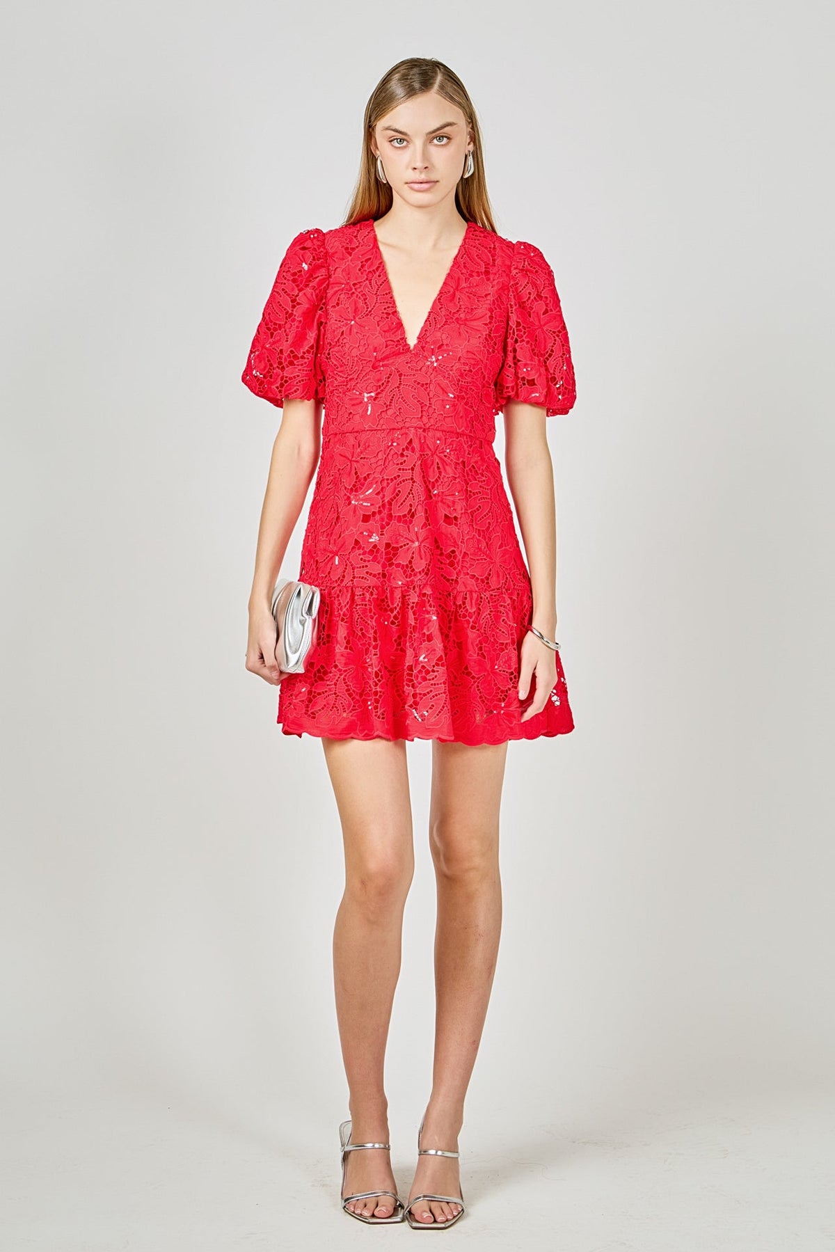 ENDLESS ROSE - Sequins Lace Mini Dress - DRESSES available at Objectrare
