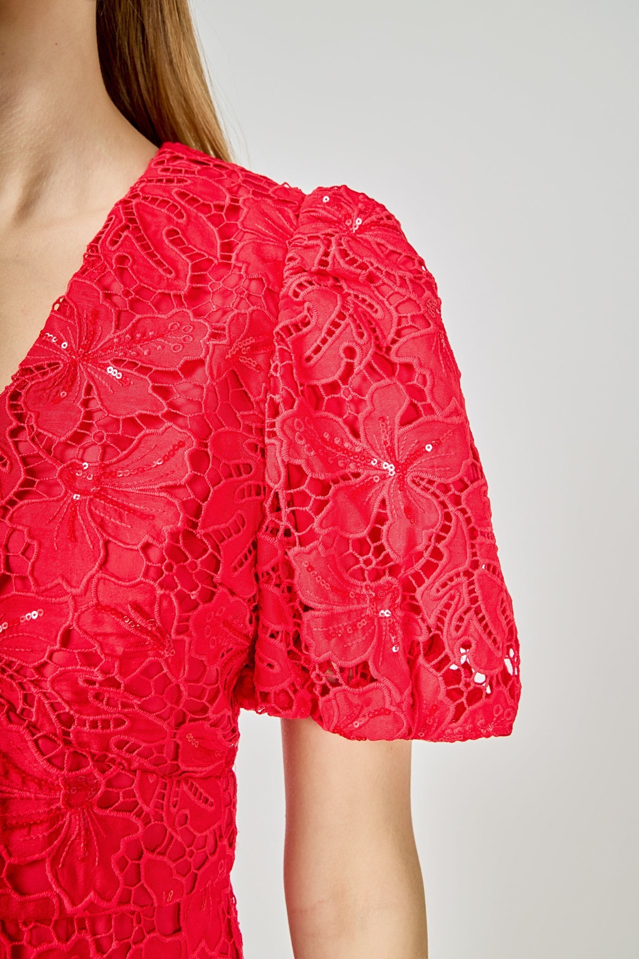 ENDLESS ROSE - Sequins Lace Mini Dress - DRESSES available at Objectrare