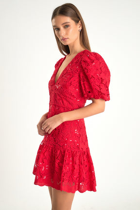 ENDLESS ROSE - Sequins Lace Mini Dress - DRESSES available at Objectrare
