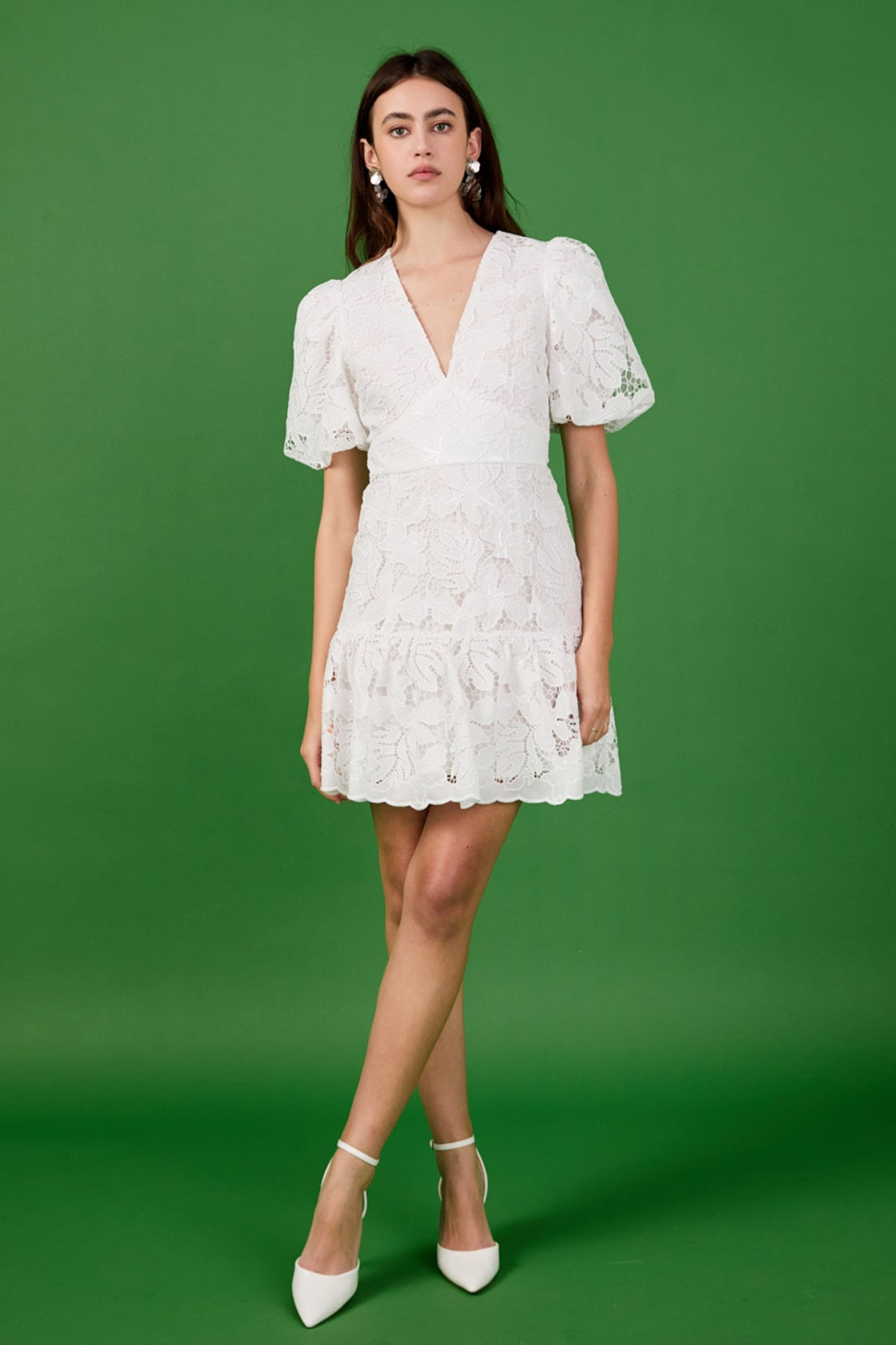 ENDLESS ROSE - Sequins Lace Mini Dress - DRESSES available at Objectrare
