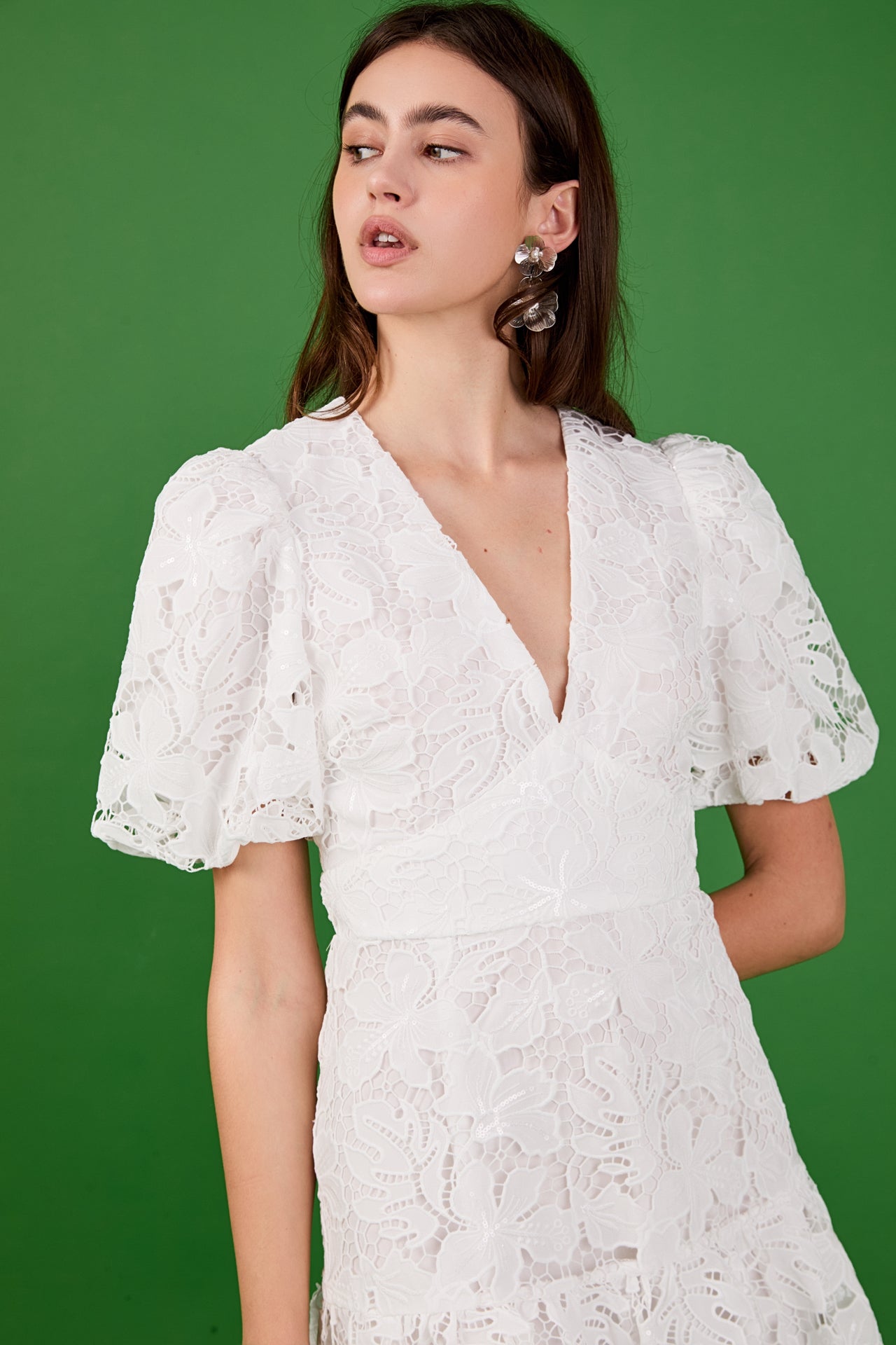 ENDLESS ROSE - Sequins Lace Mini Dress - DRESSES available at Objectrare