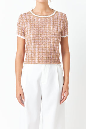 ENDLESS ROSE - Check Knit Top - SWEATERS & KNITS available at Objectrare