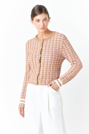 ENDLESS ROSE - Check Sweater Cardigan - SWEATERS & KNITS available at Objectrare
