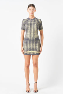ENDLESS ROSE - Check Sweater Mini Dress - DRESSES available at Objectrare