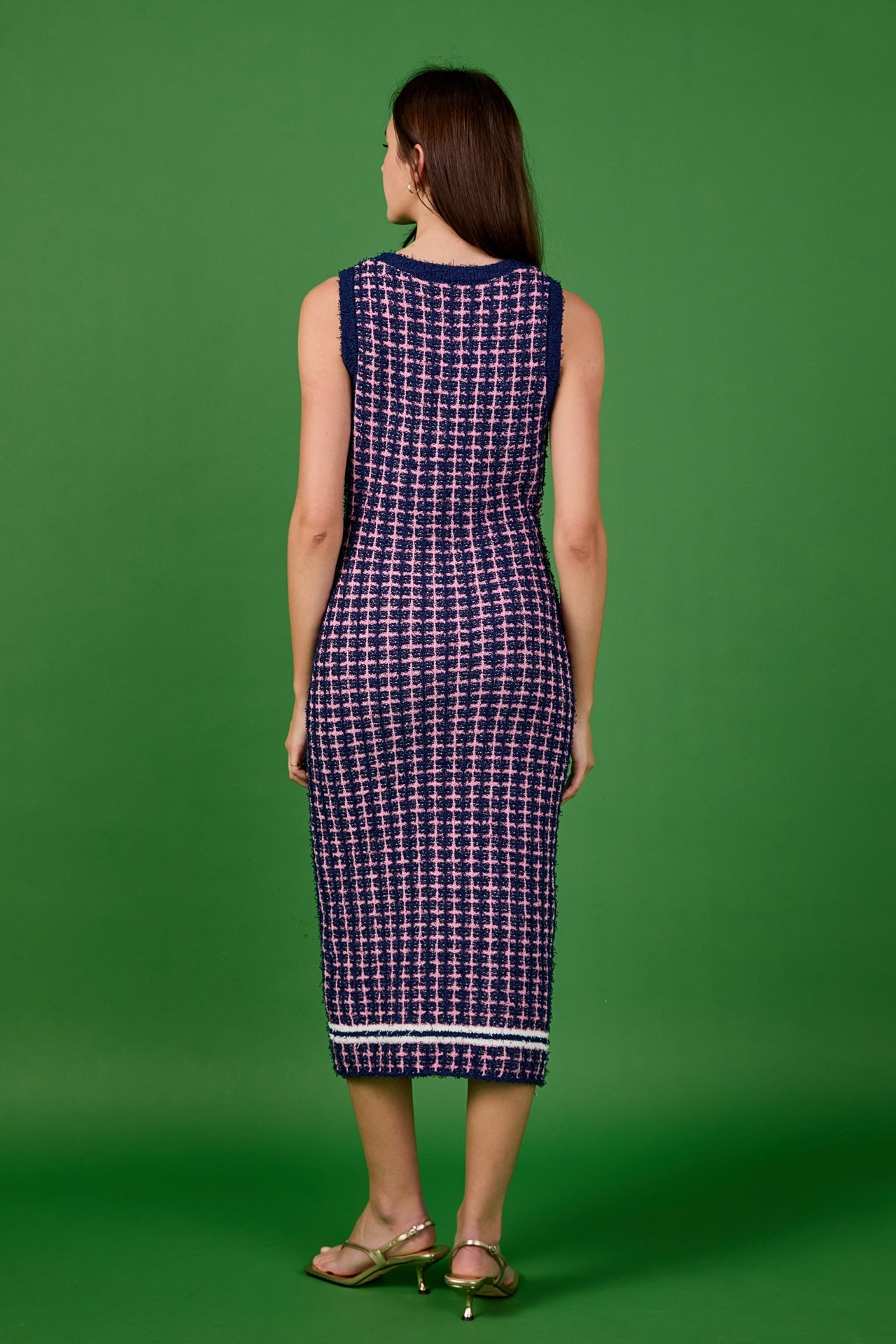 ENDLESS ROSE - Check Sweater Maxi Dress - DRESSES available at Objectrare
