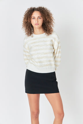 ENDLESS ROSE - Lurex Striped Sweater - SWEATERS & KNITS available at Objectrare