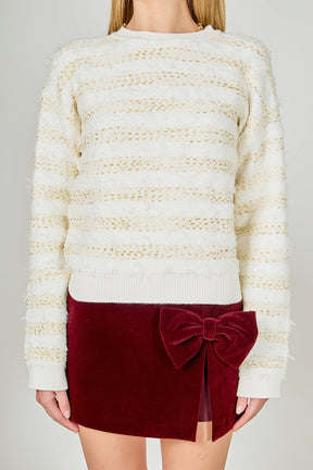 ENDLESS ROSE - Lurex Striped Sweater - SWEATERS & KNITS available at Objectrare