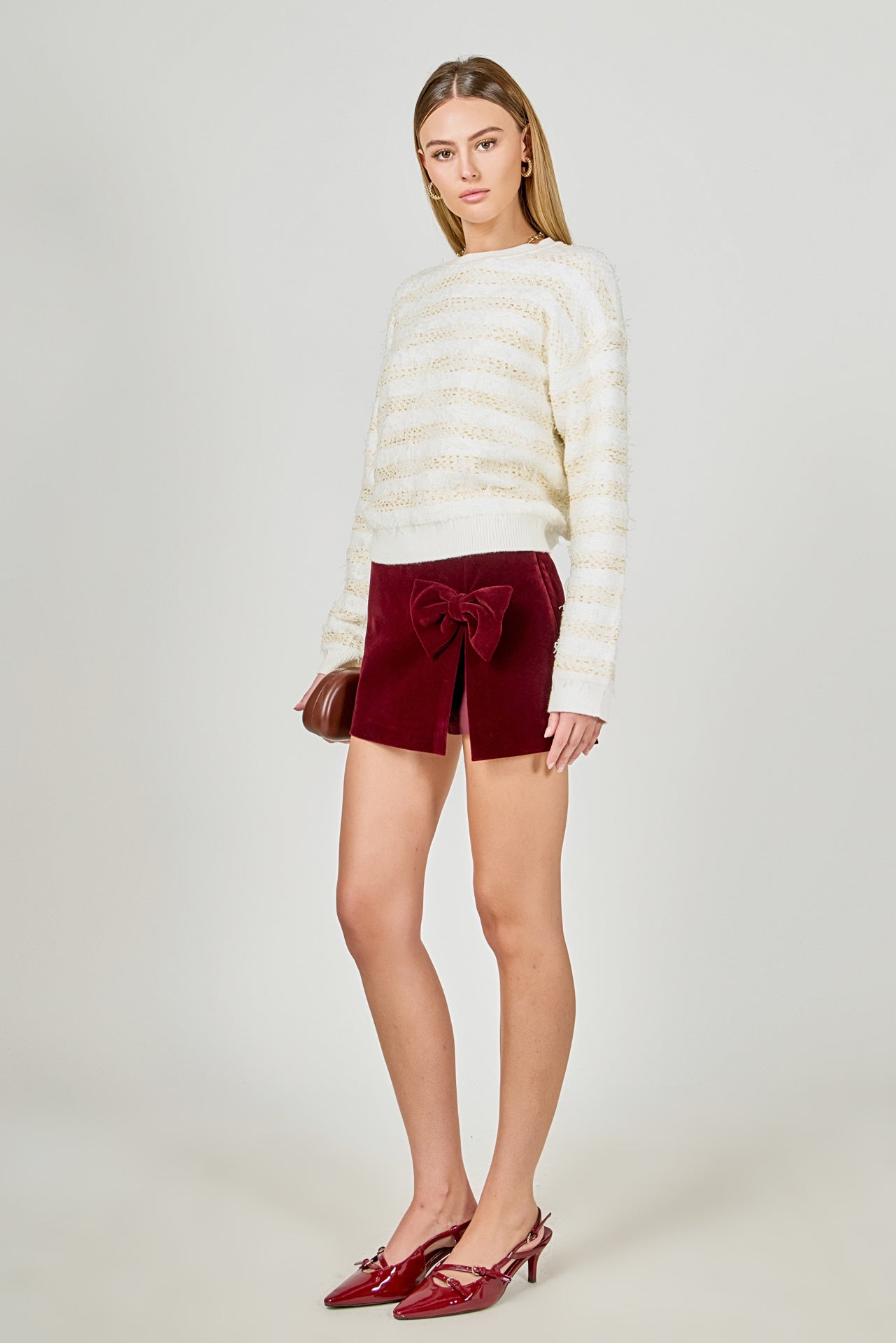 ENDLESS ROSE - Lurex Striped Sweater - SWEATERS & KNITS available at Objectrare