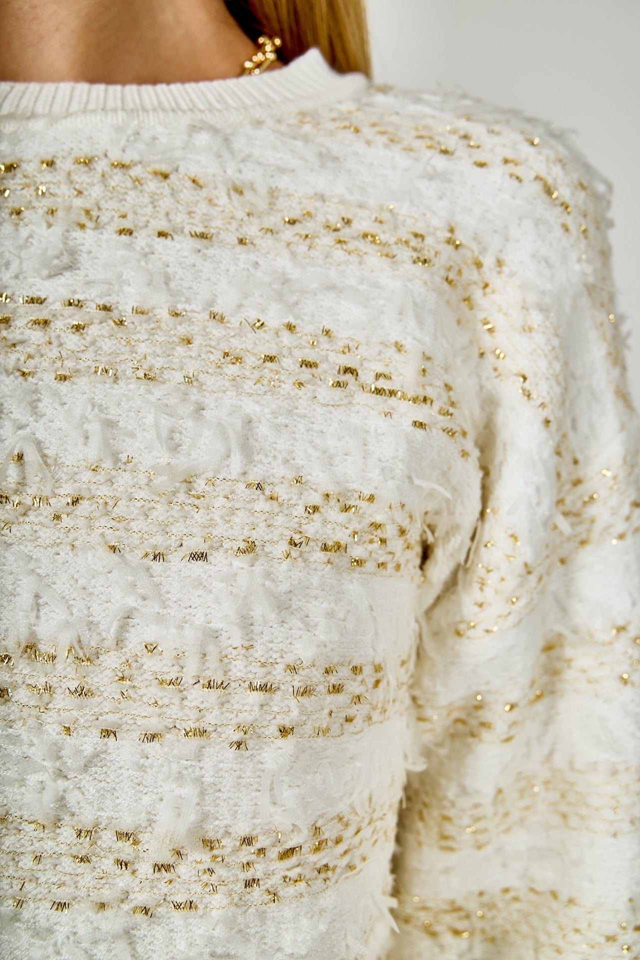 ENDLESS ROSE - Lurex Striped Sweater - SWEATERS & KNITS available at Objectrare