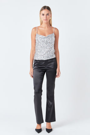 ENDLESS ROSE - Sequins Cowl Neck Top - TOPS available at Objectrare