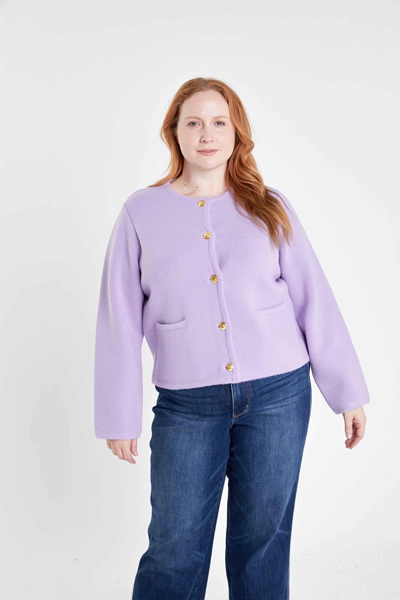 ENGLISH FACTORY - English Factory - Plus Size Knit Sweater Cardigan - CARDIGANS available at Objectrare