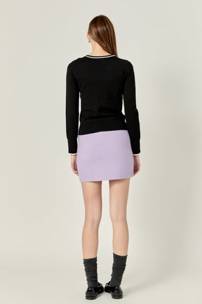 ENGLISH FACTORY - English Factory - High Waisted Knit Mini Skirt - SKIRTS available at Objectrare