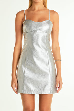 ENDLESS ROSE - Metallic Pu Mini Dress - DRESSES available at Objectrare