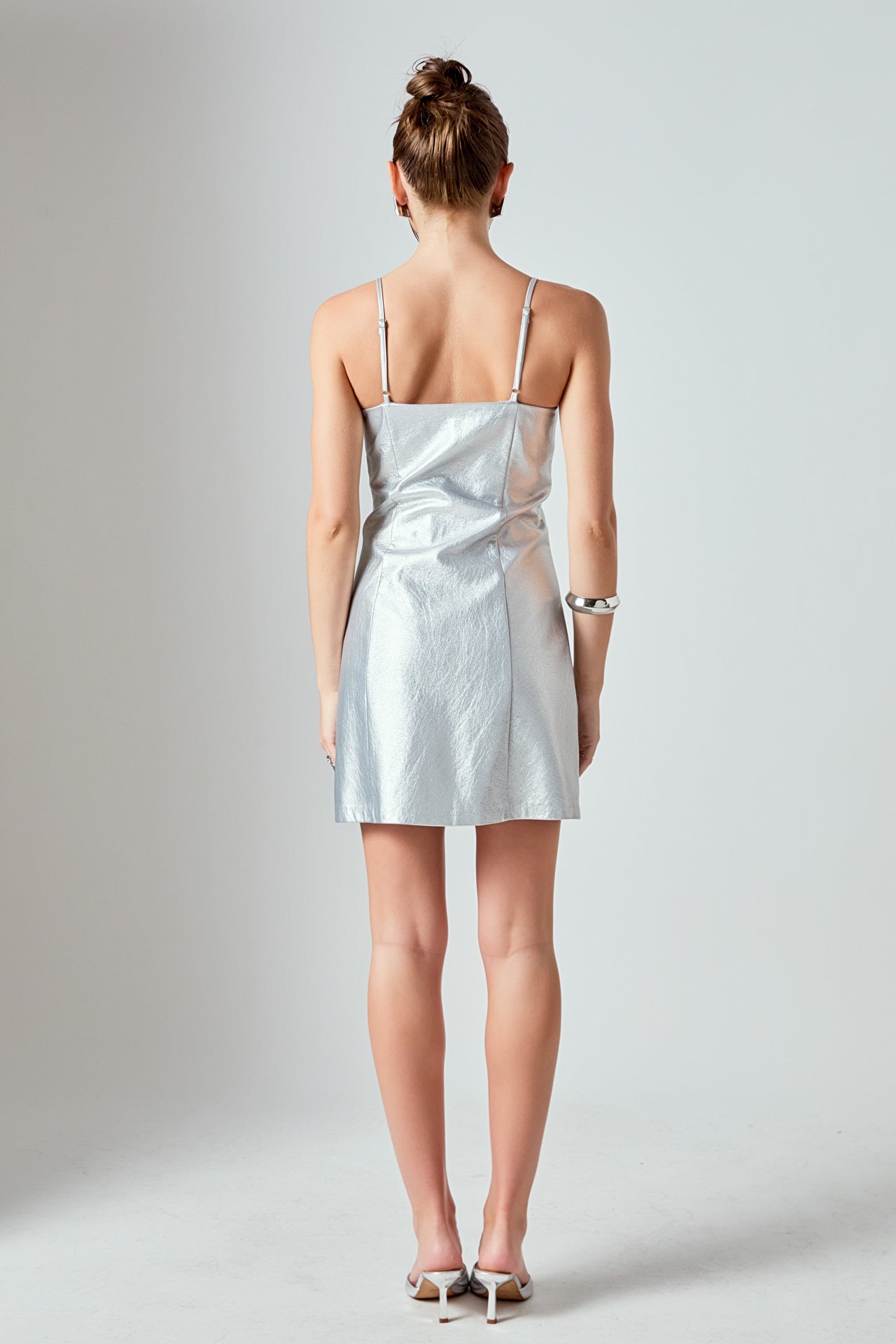ENDLESS ROSE - Metallic Pu Mini Dress - DRESSES available at Objectrare