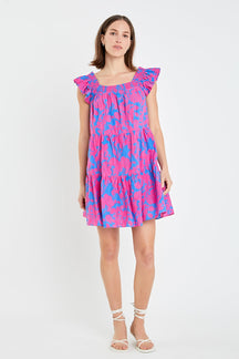 Floral Print Sleeveless Mini Dress