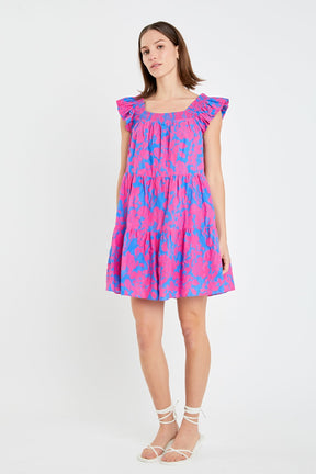 Floral Print Sleeveless Mini Dress