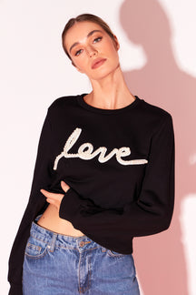 ENDLESS ROSE - Pearl Love Sweatshirt - HOODIES & SWEATSHIRTS available at Objectrare