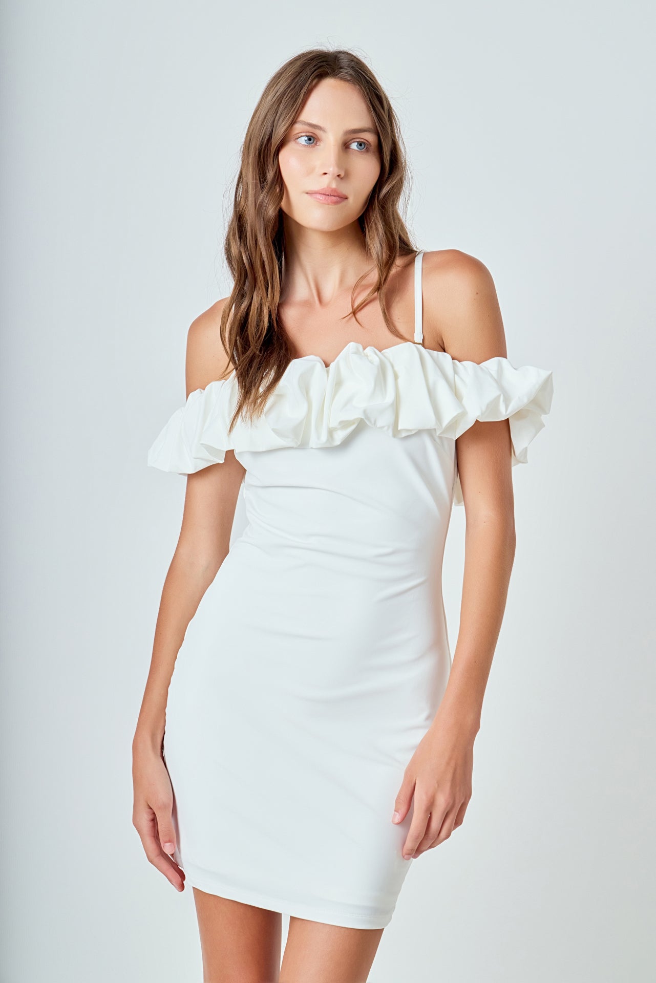 ENDLESS ROSE - Bubble Off Shoulder Mini Dress - DRESSES available at Objectrare
