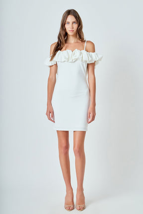 ENDLESS ROSE - Bubble Off Shoulder Mini Dress - DRESSES available at Objectrare