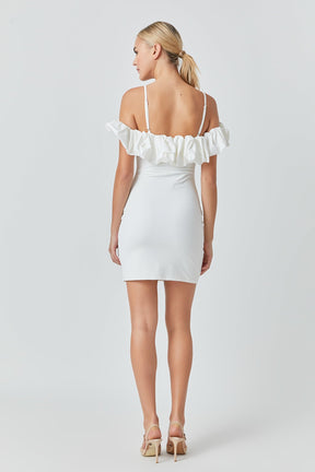 ENDLESS ROSE - Bubble Off Shoulder Mini Dress - DRESSES available at Objectrare