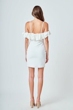 ENDLESS ROSE - Bubble Off Shoulder Mini Dress - DRESSES available at Objectrare