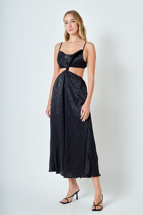 ENDLESS ROSE - Front Twist Maxi Dress - DRESSES available at Objectrare