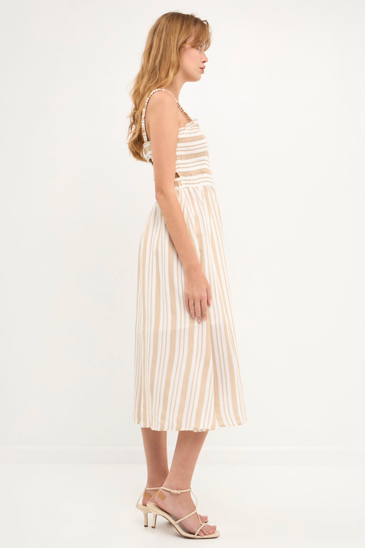 AFTER MARKET - After Market - Striped Smocked Dress with Open Back Straps - DRESSES available at Objectrare