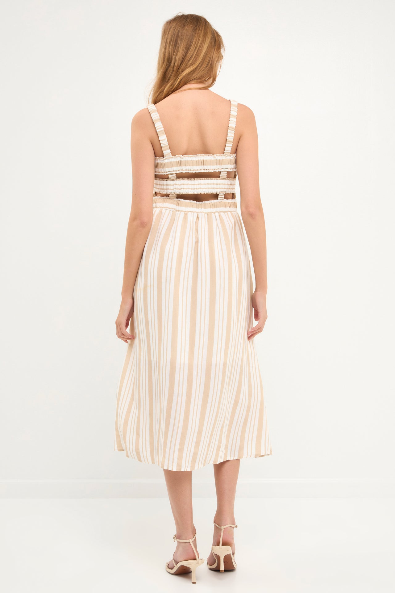 AFTER MARKET - After Market - Striped Smocked Dress with Open Back Straps - DRESSES available at Objectrare