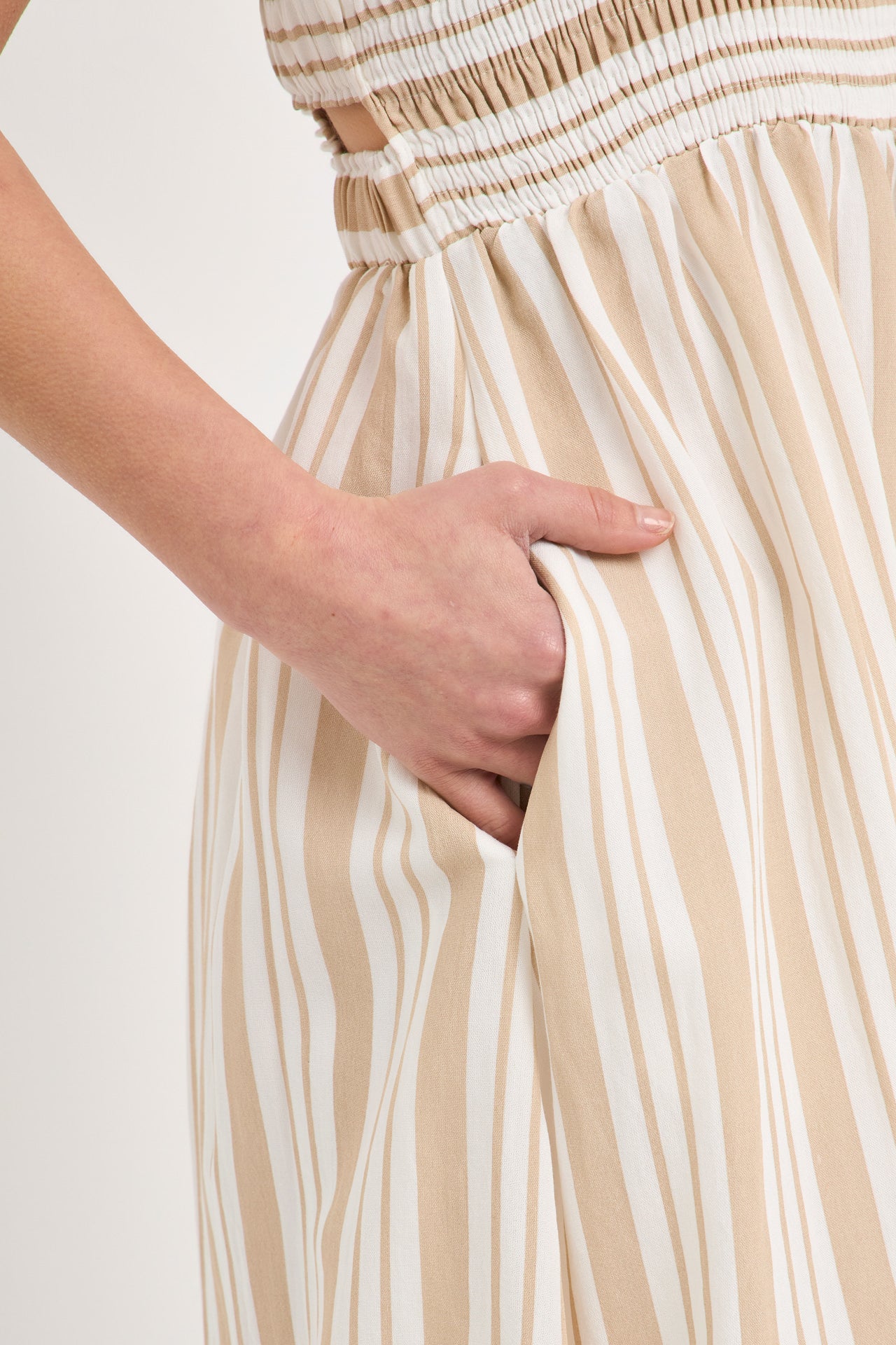 AFTER MARKET - Striped Smocked Dress with Open Back Straps - DRESSES available at Objectrare